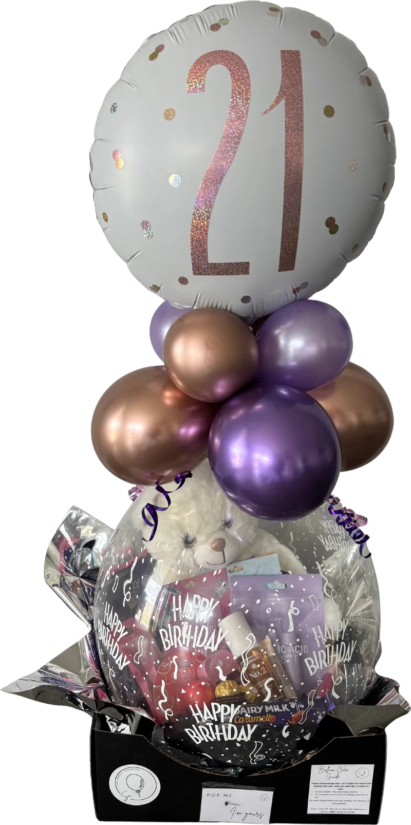 Rose gold birthday gift balloon