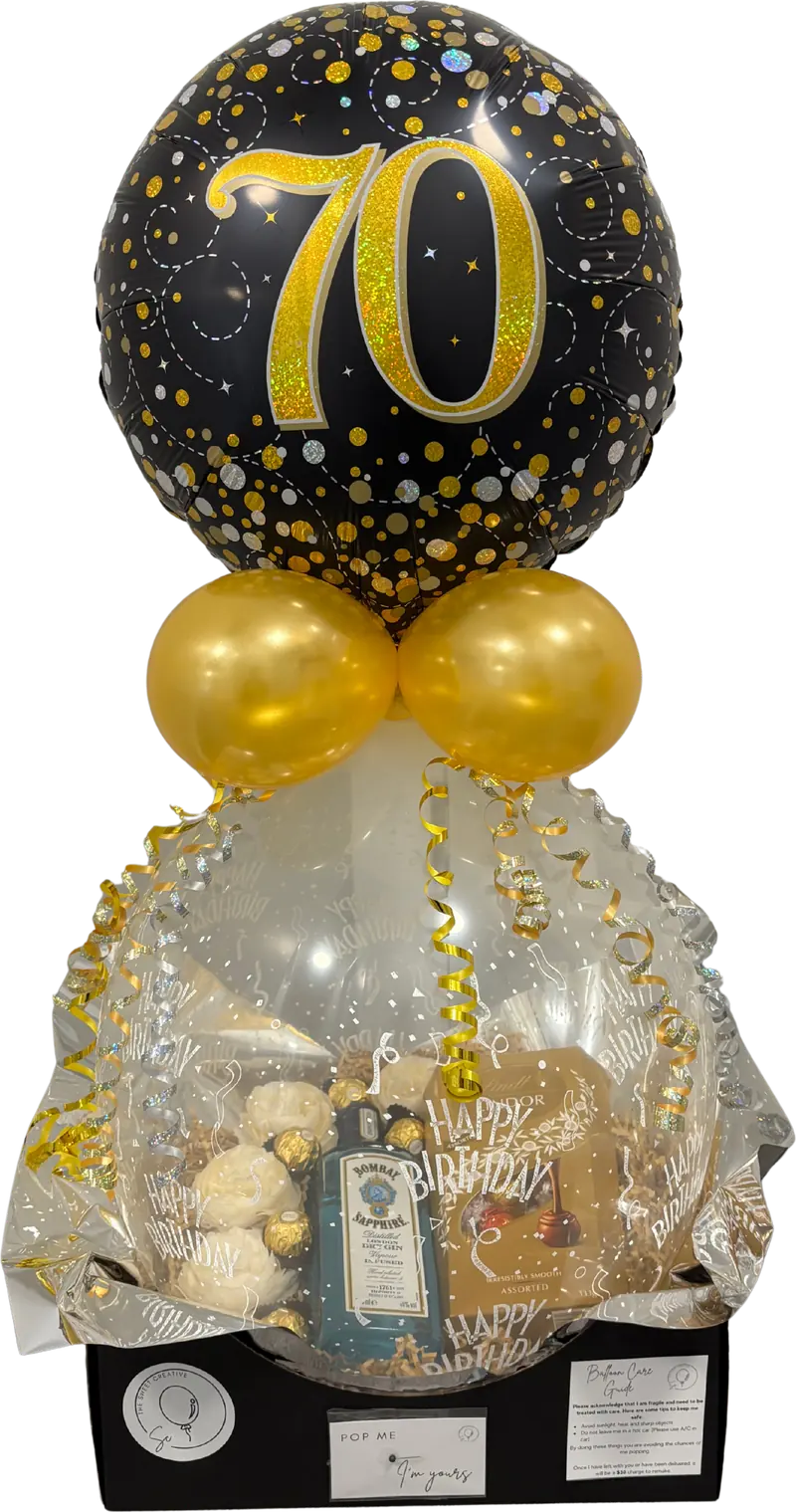 Black and gold milestone gift balloon